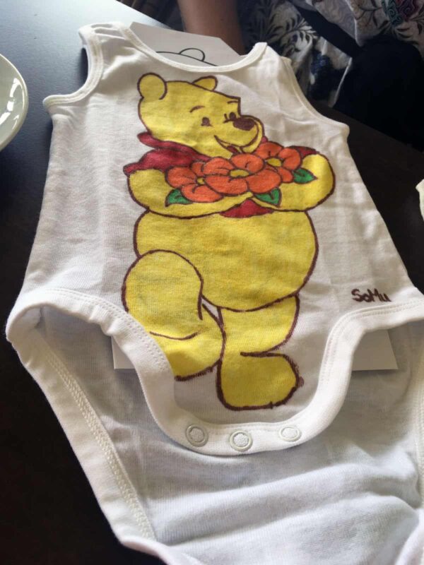 bemalter Babybody Winnie Pooh