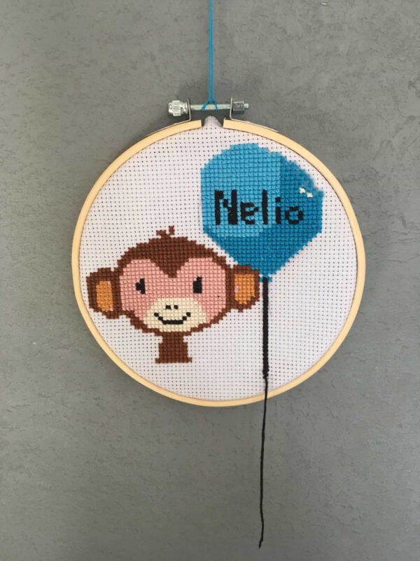 Affe Geschenk zur Geburt Kreuzstich